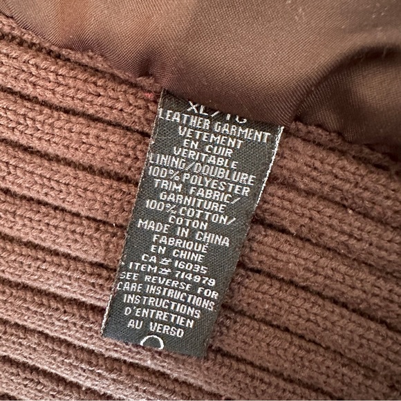 VINTAGE STYLE CHOCOLATE SUEDE LEATHER KNIT BLAZER JACKET OVERSIZED RELAXED M-XL - Picture 12 of 12